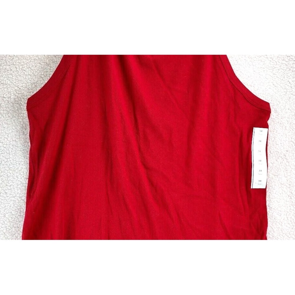 A New Day Women's Red Ribbed Racerback Tank Top Size 3X - Picture 6 of 14
